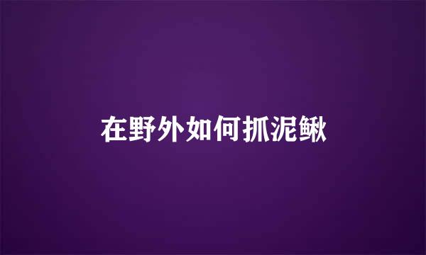 在野外如何抓泥鳅