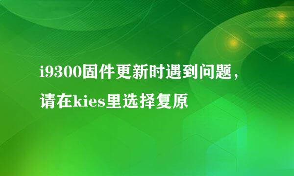 i9300固件更新时遇到问题，请在kies里选择复原
