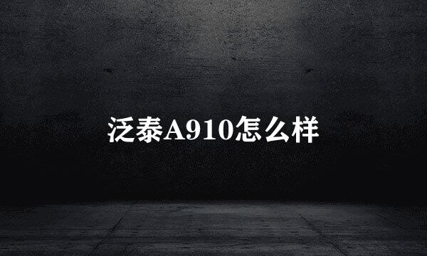 泛泰A910怎么样