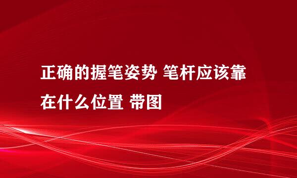 正确的握笔姿势 笔杆应该靠在什么位置 带图
