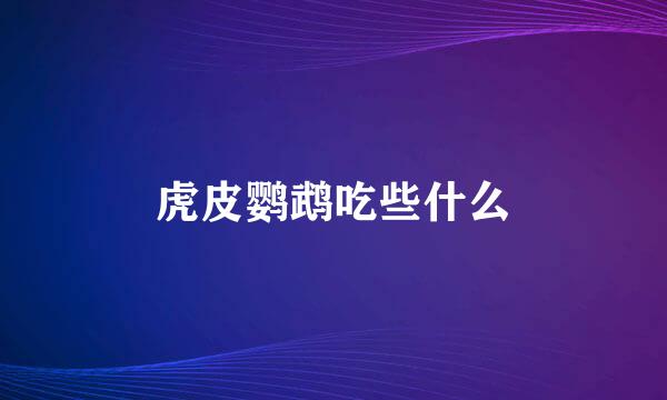 虎皮鹦鹉吃些什么