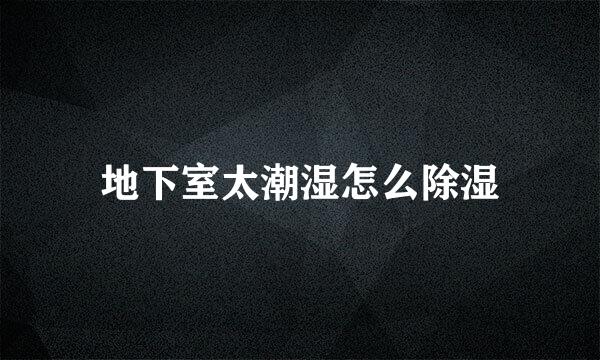 地下室太潮湿怎么除湿