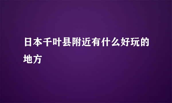 日本千叶县附近有什么好玩的地方