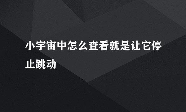 小宇宙中怎么查看就是让它停止跳动