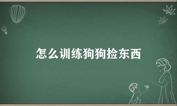 怎么训练狗狗捡东西
