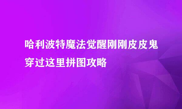 哈利波特魔法觉醒刚刚皮皮鬼穿过这里拼图攻略