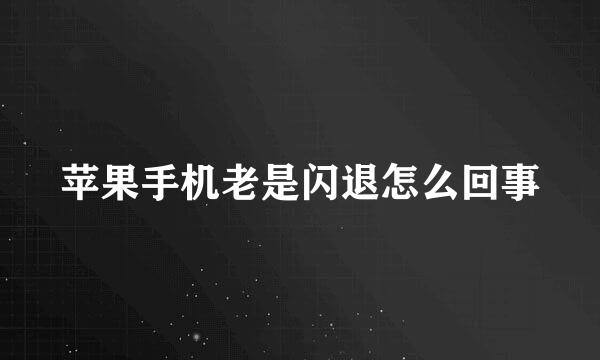 苹果手机老是闪退怎么回事
