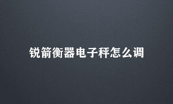 锐箭衡器电子秤怎么调