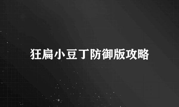 狂扁小豆丁防御版攻略