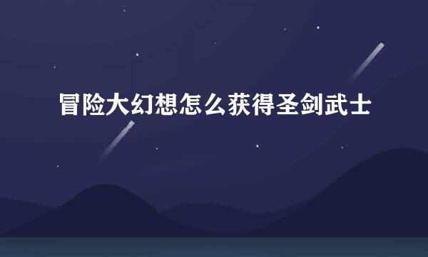 冒险大幻想怎么获得圣剑武士
