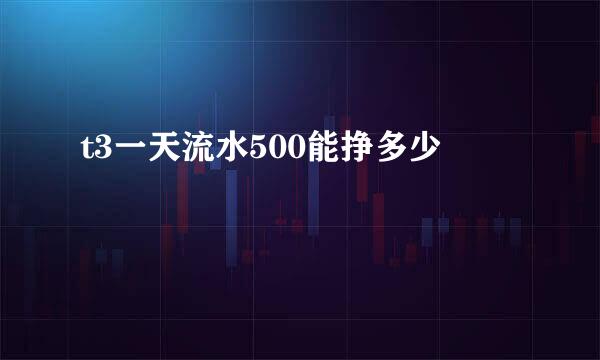 t3一天流水500能挣多少