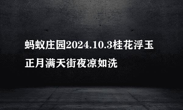 蚂蚁庄园2024.10.3桂花浮玉正月满天街夜凉如洗
