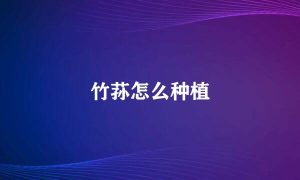 竹荪怎么种植