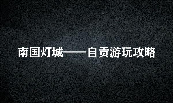 南国灯城——自贡游玩攻略