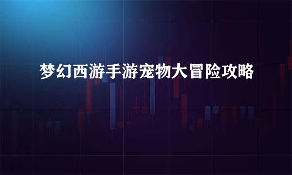 梦幻西游手游宠物大冒险攻略