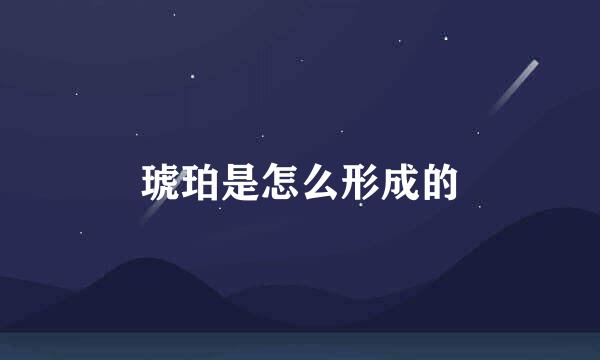 琥珀是怎么形成的