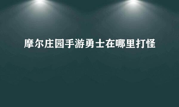 摩尔庄园手游勇士在哪里打怪