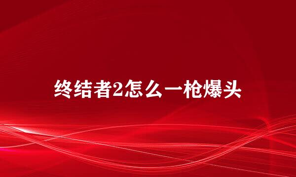终结者2怎么一枪爆头