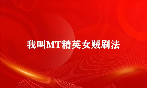 我叫MT精英女贼刷法