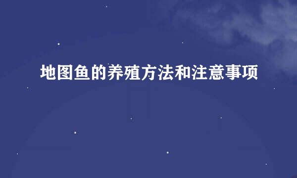 地图鱼的养殖方法和注意事项