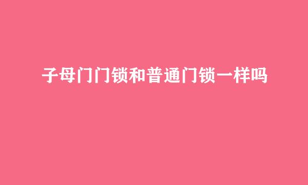子母门门锁和普通门锁一样吗