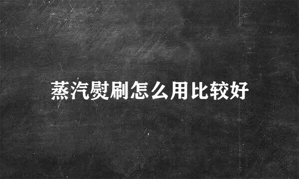 蒸汽熨刷怎么用比较好