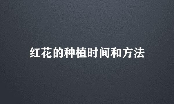 红花的种植时间和方法