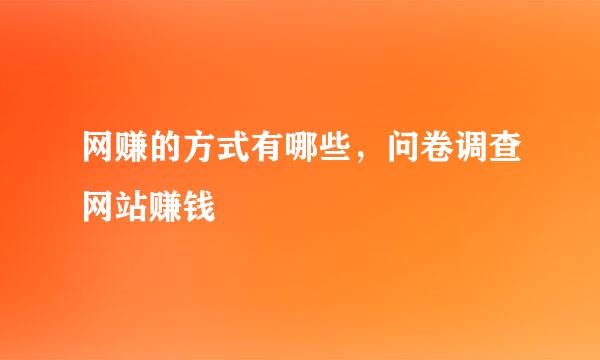 网赚的方式有哪些，问卷调查网站赚钱