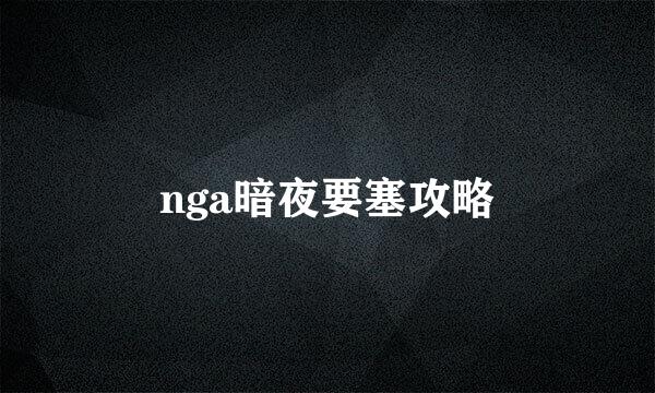 nga暗夜要塞攻略