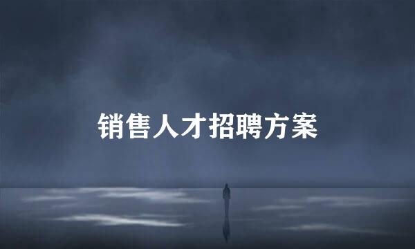 销售人才招聘方案