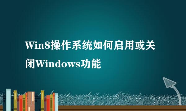 Win8操作系统如何启用或关闭Windows功能
