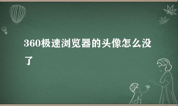 360极速浏览器的头像怎么没了
