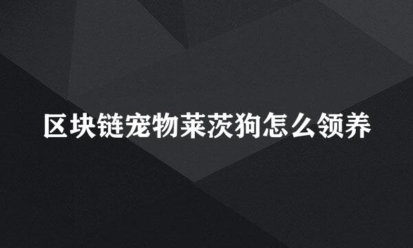 区块链宠物莱茨狗怎么领养