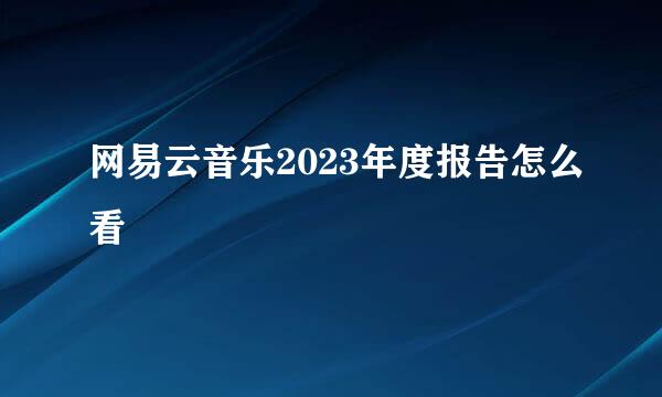 网易云音乐2023年度报告怎么看