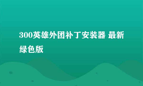 300英雄外团补丁安装器 最新绿色版