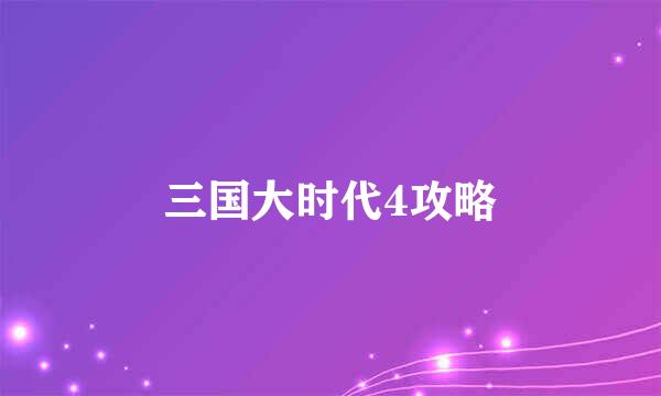 三国大时代4攻略