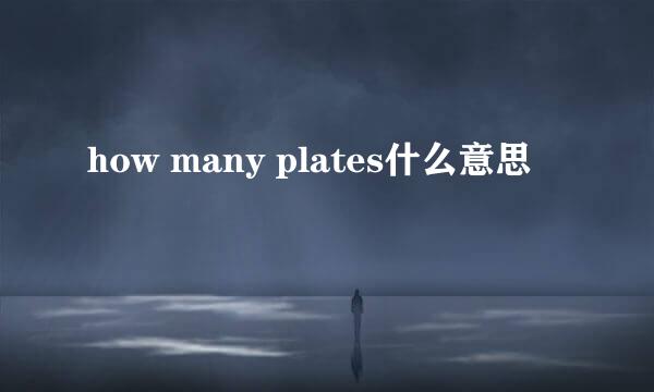 how many plates什么意思
