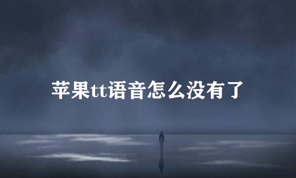 苹果tt语音怎么没有了