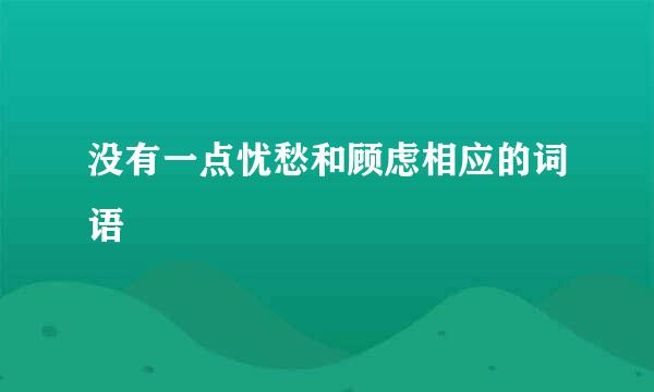 没有一点忧愁和顾虑相应的词语