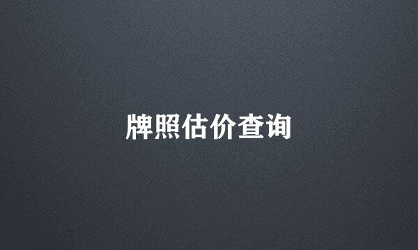 牌照估价查询