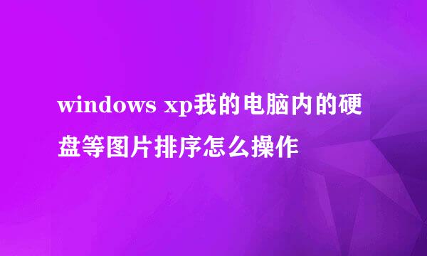 windows xp我的电脑内的硬盘等图片排序怎么操作