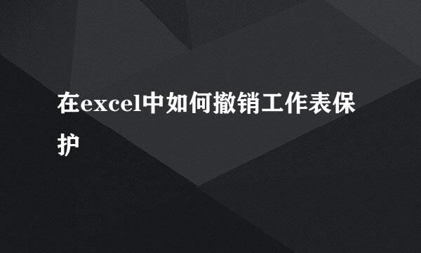 在excel中如何撤销工作表保护