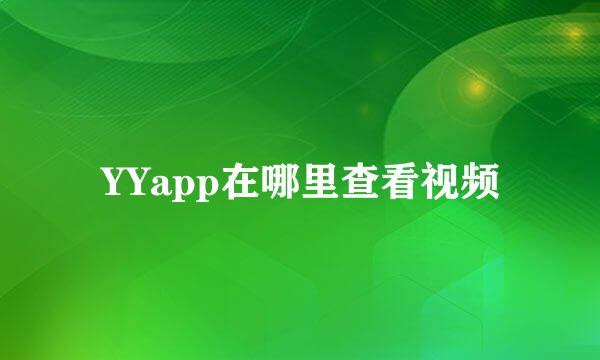YYapp在哪里查看视频