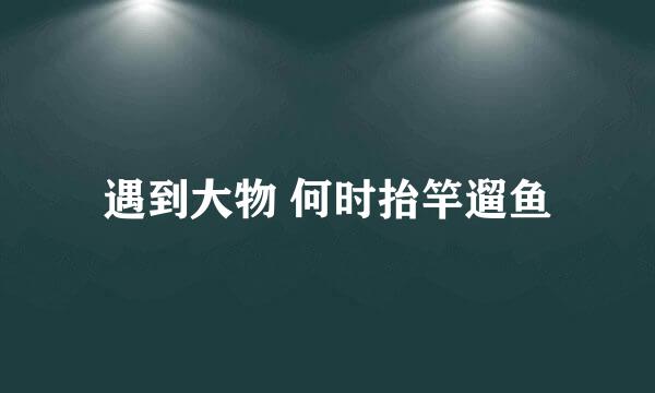 遇到大物 何时抬竿遛鱼