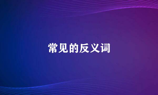 常见的反义词