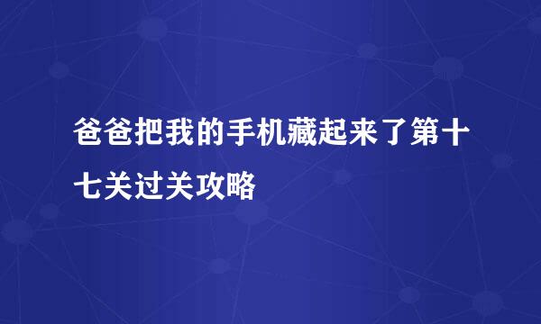 爸爸把我的手机藏起来了第十七关过关攻略