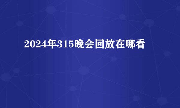 2024年315晚会回放在哪看