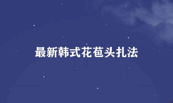 最新韩式花苞头扎法