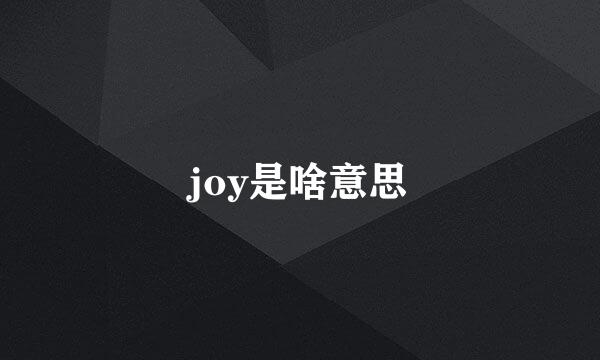 joy是啥意思