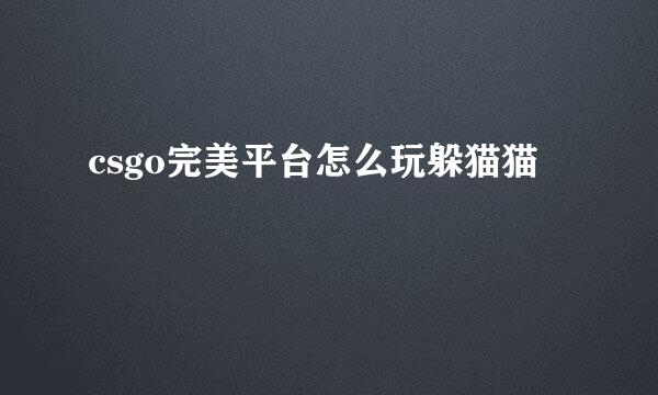 csgo完美平台怎么玩躲猫猫